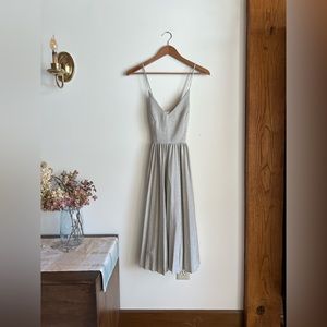 Silver Pleated Balletcore Dress